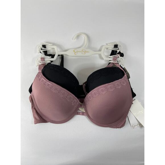 Jessica Simpson Plunge Bra with Flirty Front Lace Detail 2 pack Size 36C NEW - Picture 10 of 13